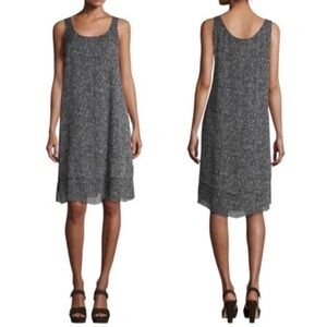 Eileen Fisher Charcoal Speckled Sleeveless Shift Dress